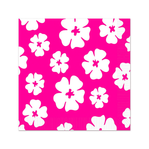 Luau Hibiscus Beverage Napkins (Pack of 16)