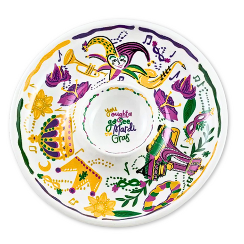 You Oughta Go See Mardi Gras Chip & Dip Bowl