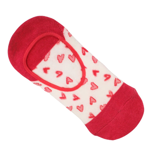 Women's Sweetheart No Show Socks White/Pink One Size (Pair)