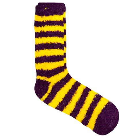 Team Stripe Cozy Socks in Purple/Yellow (Pair)