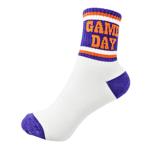 Purple and Orange Game Day Socks (Pair)