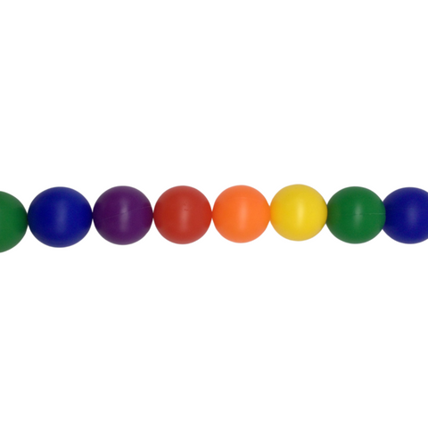 Large Rainbow 80mm Plastic Ball Garland - 9' Long (Each)