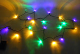 LED Mardi Gras Lights - Battery Operated Purple, Green and Gold - 20 Lights 6' (Each)