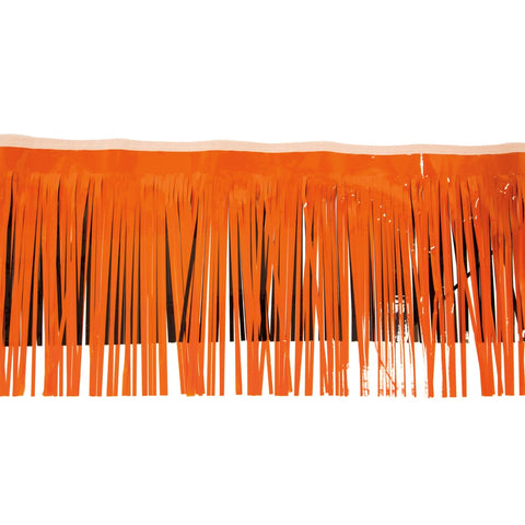 Black & Orange Vinyl Fringe 15" X 10' (Pack)