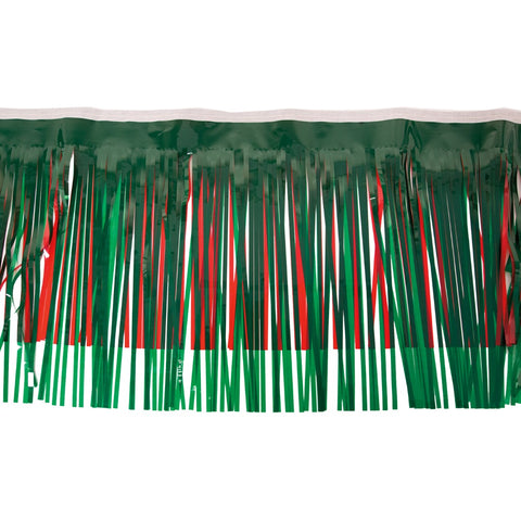 Red & Dark Green Vinyl Fringe 15" X 10' (Pack)