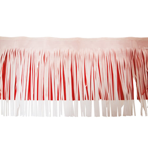 Red & White Vinyl Fringe 15" X 10' (Pack)