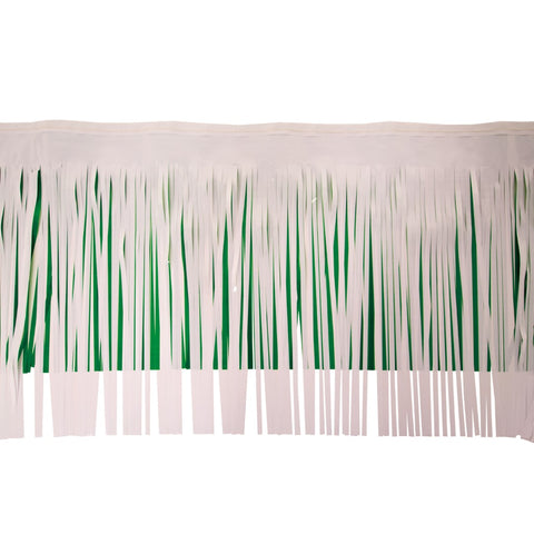 Grass Green & White Vinyl Fringe 15" X 10' (Pack)