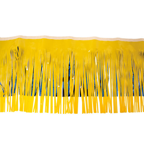 Metallic Blue & Vinyl Spanish Gold Fringe 15" X 10' (Pack)