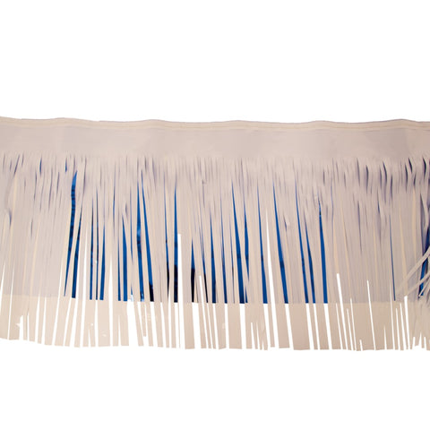 Metallic Blue & Vinyl White Fringe 15" X 10' (Pack)