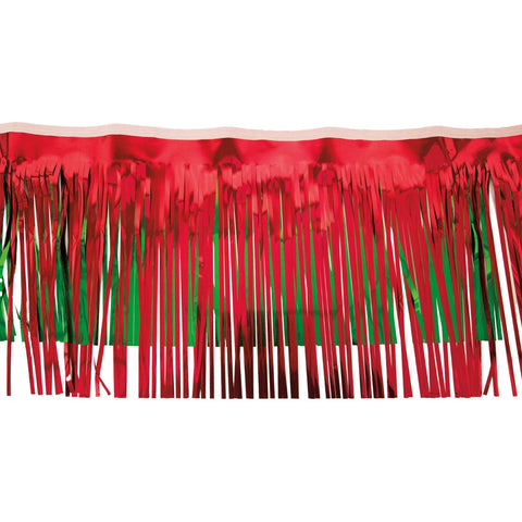 Metallic Green & Metallic Red Fringe 15" X 10' (Pack)