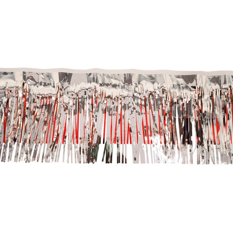 Metallic Red & Metallic Silver Fringe 15" X 10' (Pack)