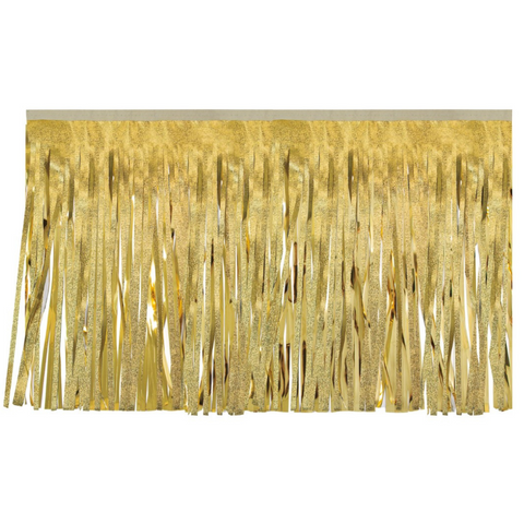 Embossed Gold & Metallic Gold Fringe 15" X 10' (Pack)