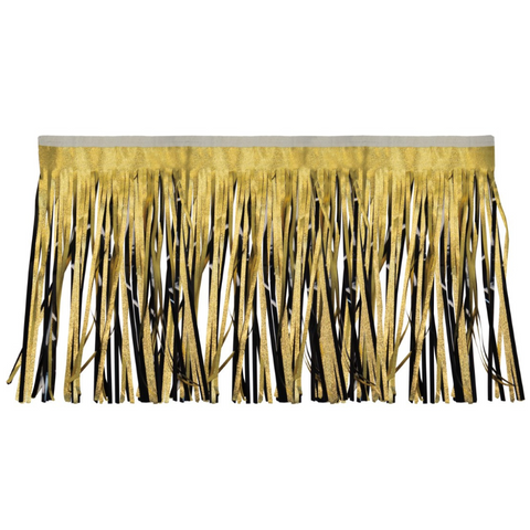 Embossed Gold & Black Fringe 15" X 10' (Pack)