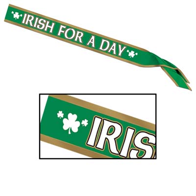 Irish For A Day Satin Sash 33" x 4" (Each)