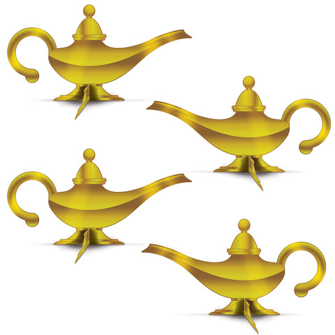 3-D Foil Genie Lamp Cutout 14.75" x 7.75" (Pack of 4)