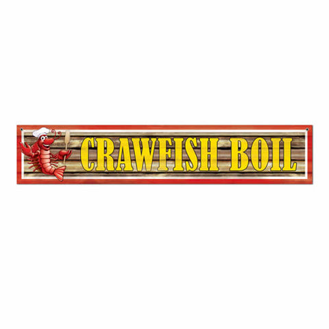 Crawfish Boil Banner 12" x 5' - Vinyl with 2 Grommets (Each)