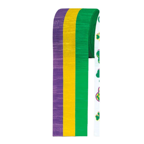 Mardi Gras Crepe Streamer 2.5" x 30' (Each)