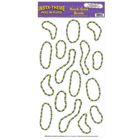 Mardi Gras Beads Peel N Place Sticker 12" x 24" (Each)