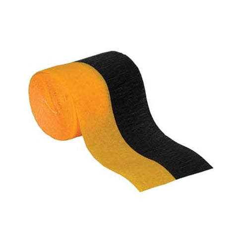 Black and Gold Crepe Streamer 2.5" x 30' (Each)