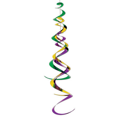 Purple, Green and Gold Mardi Gras Triple Whirl 30" (Each)