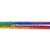 33" Round Metallic Rainbow 6 Section Mardi Gras Beads (6 Dozen - 72 Necklaces)