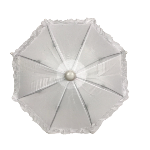 White Umbrella with Ruffle 5" (Each)