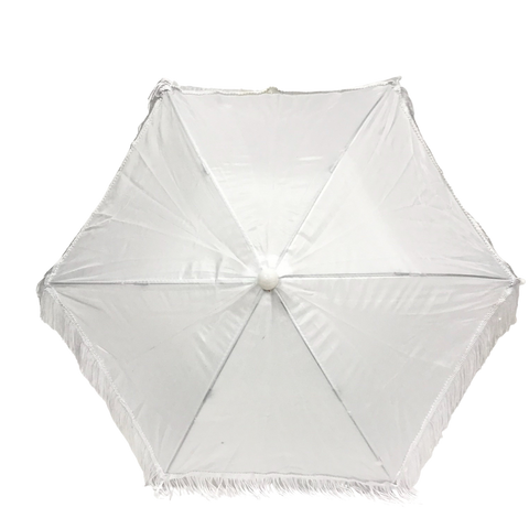 White Umbrella with Fringe 14.5" (Each)