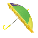 Purple, Green and Gold Umbrella with Fringe 14.5" (Each)