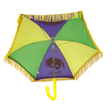 Purple, Green and Gold Umbrella with Fringe 14.5" (Each)