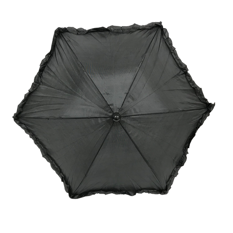 Black Umbrella with Ruffle 14.5" (Each)