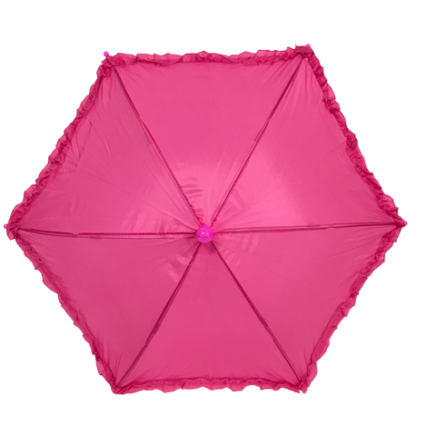 Hot Pink Umbrella with Ruffle 14.5" (Each)