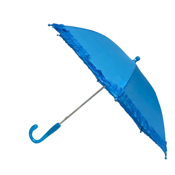 Light Blue Umbrella with Ruffle 14.5