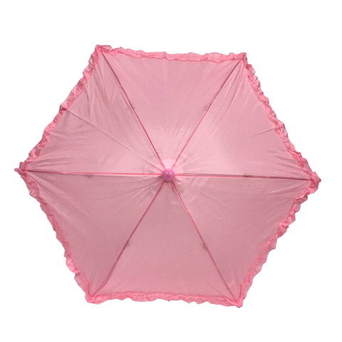 Light Pink Umbrella with Ruffle 14.5" (Each)