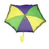 Purple, Green and Gold Umbrella with Purple Ruffle 14.5" (Each)