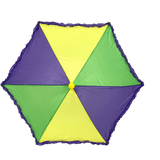 Purple, Green and Gold Umbrella with Purple Ruffle 14.5" (Each)