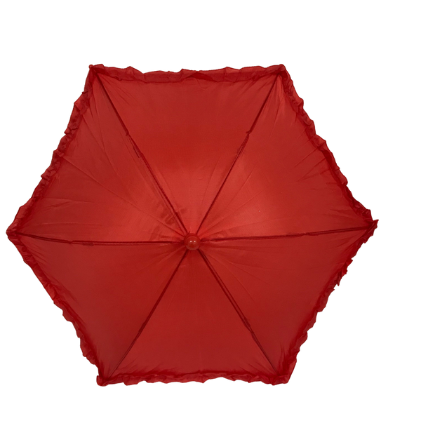 Red Umbrella with Red Ruffle 14.5
