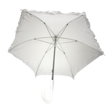 White Umbrella with Ruffle 14.5" (Each)