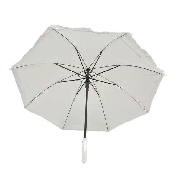 White Umbrella with Ruffle 17.75