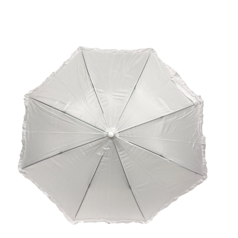 White Umbrella with Ruffle 17.75" (Each)