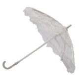 White Lace Umbrella with Lace Ruffle 6" (Each)