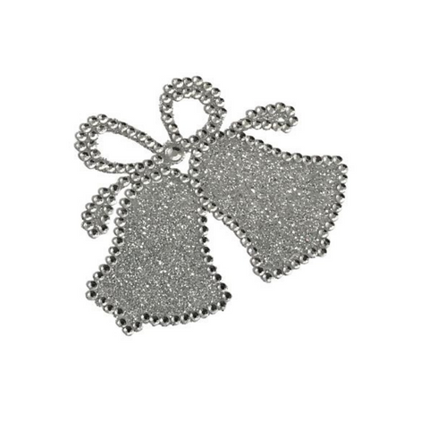 Silver Wedding Bells Jewelry Glitter Sticker 2.25" x 1.75"(Each)
