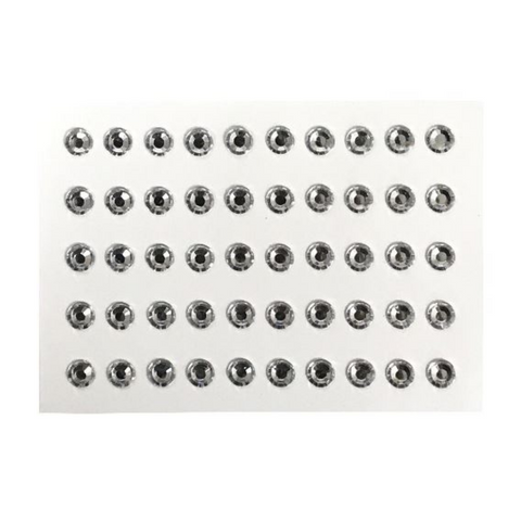 8mm Rhinestones - Silver (Pack of 50)
