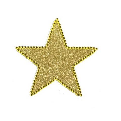 Gold Glitter Star Sticker (Each)