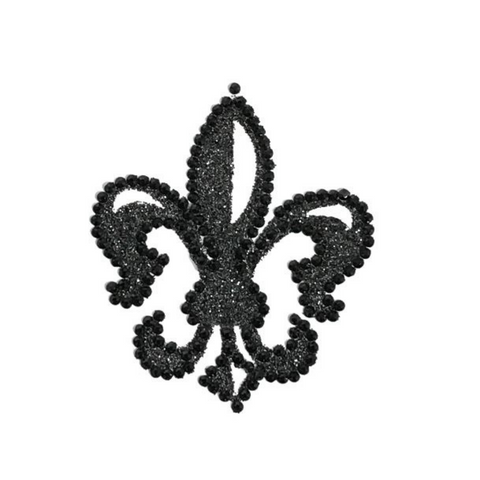 Black Glitter Fleur de Lis (Each)