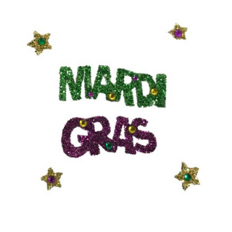 Mardi Gras Glitter Sticker (Each)