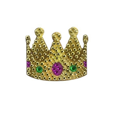 Gold Crown with Purple and Green Stones Glitter Sticker (Each)