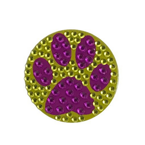 Purple and Gold Paw Print Glitter Sticker (Each)