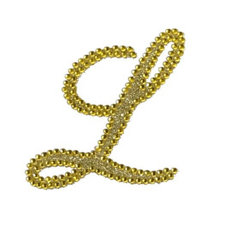 Glitter Script Letter "L" - Gold (Each)