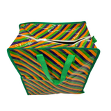 Purple, Green, and Gold Diagonal Stripes Bead Bag - 14" x 15.5" (Each)