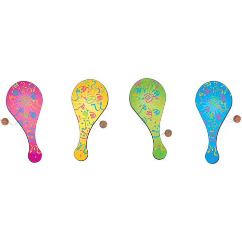 9" Neon Paddle Ball (Dozen)